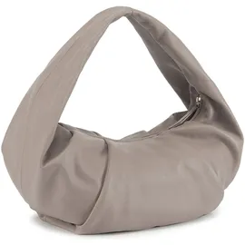 LES VISIONNAIRES Greta Essential Schultertasche Leder 43 cm grau