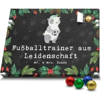 Mr. & Mrs. Panda Schoko Adventskalender Fußballtrainer Leidenschaft - Schwarz - Geschenk, Glücksbringer, Verein Fußball, Arbeitskollege, Beruf, ... - Schwarz