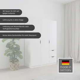 Rauch Kleiderschrank RAUCH "Freiham Drehtürenschrank Schrank Garderobenschrank Breite 91cm", weiß (weiß hochglanz), B:181cm H:197cm T:54cm, Holzwerkstoff, Schränke, Kleiderschrank, Schlafzimmerschrank mit Spiegel und Griffmulden BESTSELLER