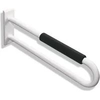 Hewi 801 Wandstützgriff 850 mm aquablau mit Armpolster schwarz
