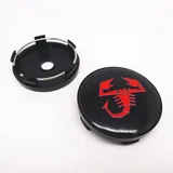 RYUJI 4 STÜCKE Auto Felgendeckel,für Abarth Scorption 60mm Radnabe Nabenkappe Abzeichen Styling Zubehör