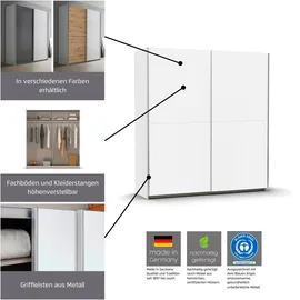 Rauch Schwebetürenschrank RAUCH "Kleiderschrank Schrank Garderobe SATURN mit 3 Ausstattungsvarianten", weiß (alpinweiß, eiche artisan), B:175cm H:191cm T:59cm, Holzwerkstoff, Schränke, Schwebetürenschrank, 3 verschiedene Ausstattungsvarianten Griffe aus Metall