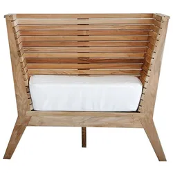 Jan Kurtz William Sessel Teak natur inkl. weißes Kissen - Natur