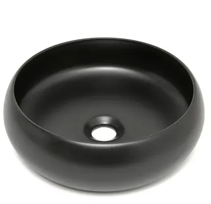 Countertop washbasin SAT Feel 36x36 cm matte black without overflow SATFEEL3636BKM