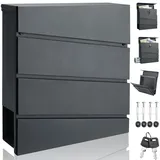 monzana Design Briefkasten anthrazit inkl. Zeitungsfach