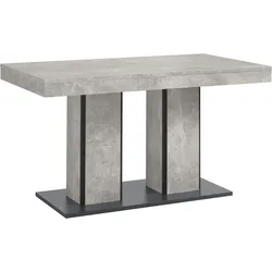 Esstisch HELA "ROSE", grau (betonoptik, anthrazit), Tische, Auszugsfunktion, Breite 140-180 cm