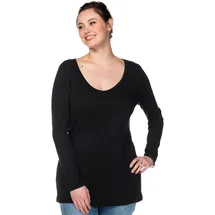 sheego Langarmshirt in schwarz | Gr.: 48/50
