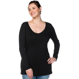 sheego Langarmshirt in schwarz | Gr.: 48/50