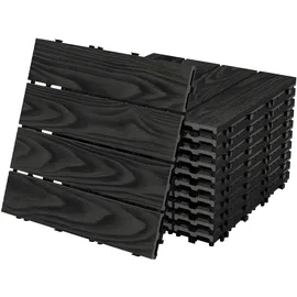 ECD Germany WPC Terrassenfliesen Anthrazit 30 x 30 cm 55 St.