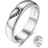 LuxusKollektion Partnerring Partnerring Ehering Silber Valentinstag Geschenkbox Schwarz 60