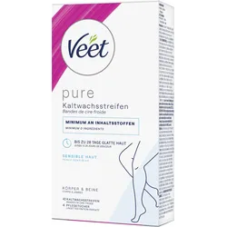 Veet PURE Kaltwachsstreifen Sensible Haut Körper + Beine