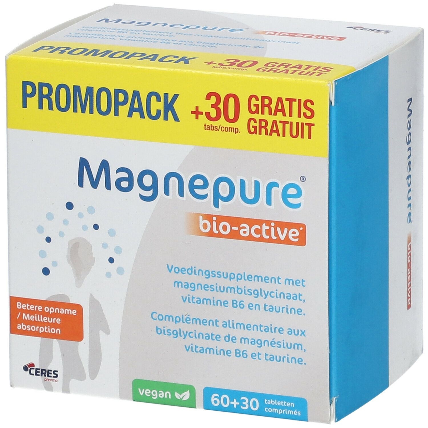 MagnePure Bio-Active + 30 Comprimés GRATUIT 90 comprimés 90 pc(s) comprimé(s)