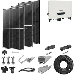 PV-Komplettanlage 10 kWp mit AXITEC Wechselrichter 10 kW, 24 Solarmodulen Glas-Glas black frame & Montagesystem Aufdach (* 0% MwSt. gem. §12 Abs. 3 UstG)