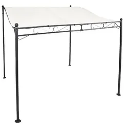 Lex Pavillon Gartenpavillon 2,5x3 m Anbaupavillon Terrasse Pergola Sonnenschutz PU creme : Creme