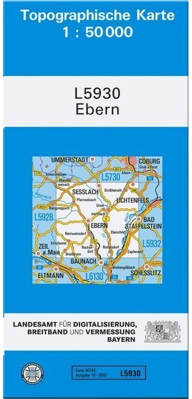 Topographische Karte Bayern / L5930 / Topographische Karte Bayern Ebern  Karte (im Sinne von Landkarte)