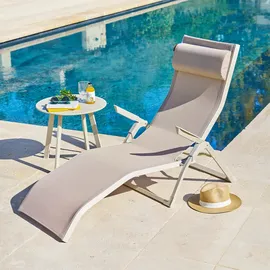 Hesperide Gartentisch, Creme, Metall, 50x45x50 cm, Gartenmöbel, Gartentische, Gartentische