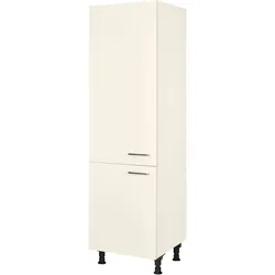 Kühlmodul NOBILIA ""Touch", für ein Kühl- und Gefrierschrank, Ausrichtung wählbar", weiß (front: lacklaminat magnolia supermatt, korpus: magnolia matt), B:60cm H:216,6cm T:58,3cm, Schränke, vormontiert, Ausrichtung wählbar, Breite/Höhe: 60/216,6 cm