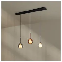 S.luce Pendelleuchte Belluna Esstisch Pendelleuchte 3-fl. 120cm Baldachin Mehrfarbig