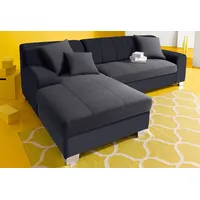 Ecksofa DOMO COLLECTION "Turah incl. Zierkissen, moderne Steppung, auch in Leder", schwarz (schwarz, schlamm), B:239cm H:75cm T:82cm, Sofas, Ecksofa, wahlweise mit Bettfunktion, Schlafsofa, B/T/H: 239/152/75 cm, L-Form, Topseller