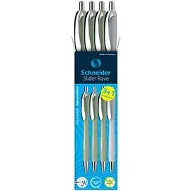 Schneider 3 + 1 GRATIS: Schneider Kugelschreiber Slider Rave XB farbsortiert, Schreibfarbe: blau, 3 St. + GRATIS 1 Slider Rave XB weiß
