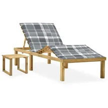 vidaXL Garten-Sonnenliege mit Tisch und Auflage Kiefer Imprägniert