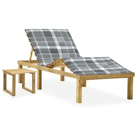 vidaXL Garten-Sonnenliege mit Tisch und Auflage Kiefer Imprägniert