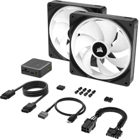 Corsair iCUE LINK QX140 RGB Starter Kit, schwarz, LED-Steuerung, 140mm, 2er-Pack