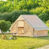 Aufblasbares Zelt, Einfacher Aufbau Camping Zelte Pop up Outdoor Zelt mit Handpumpe für 3-5 Personen, 300D Oxford 4-Jahreszeiten Wasser- & Winddicht mit Mesh-Fenstern, für Freund Familie Reisen