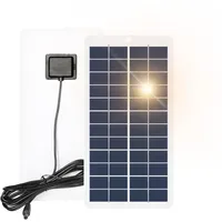 DEWIN Mini-Solarpanel, 10W Tragbares Polykristallines Solarpanel 12V Solarzellen Batterieladegerät for Gartenbalkon im Freien, Gehweg-Solarleuchte (DC5,5-Anschluss)