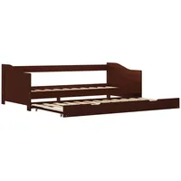 VidaXL Ausziehsofa Bettgestell Dunkelbraun Kiefernholz 90x200 cm617159