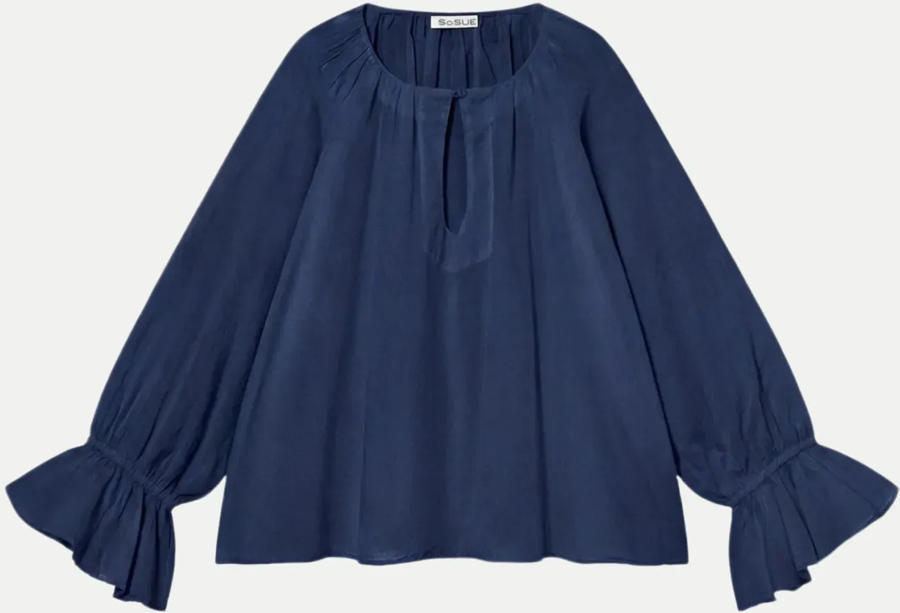 Bluse CARMEN Blau S