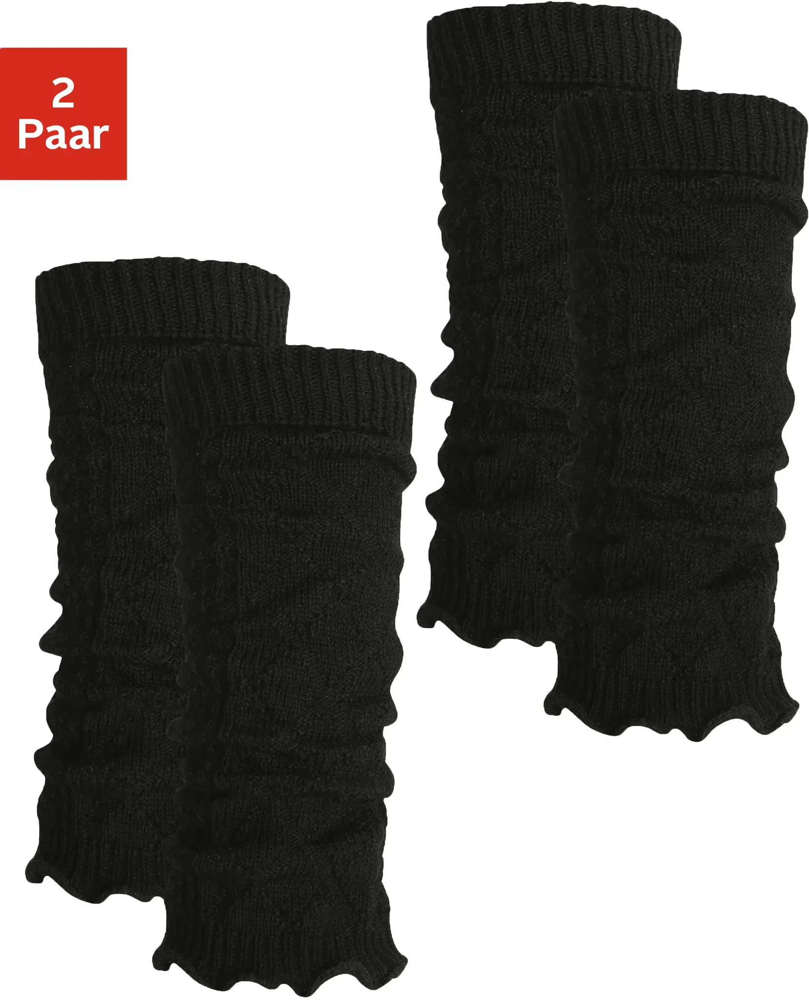 Lavana Stulpensocken, (Packung, 2 Paar), mit Zopfstrickmuster Lavana 2x schwarz