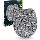 SANITOP-WINGENROTH aquaSu WC-Sitz Doodle Schwarz