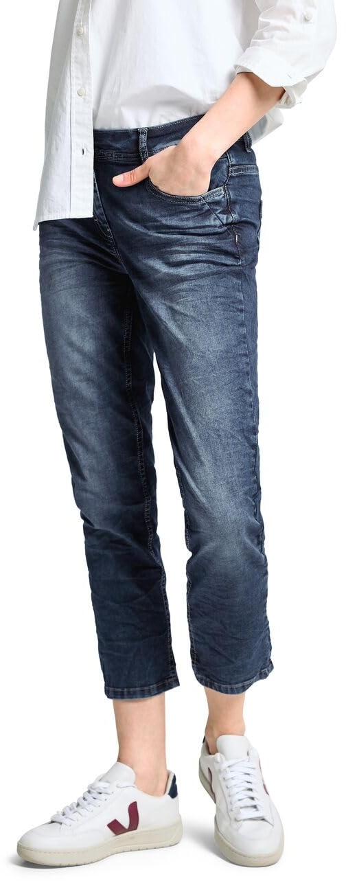 CECIL Damen B377177 7/8 Jeans Casual Fit, Mid Blue Used Wash, 28W / 26L EU