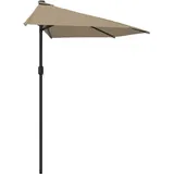 Youuihom Angeln Regenschirm Terrassenschirm Sonnenschirm Strand Balkon-Sonnenschirm mit Alu-Mast Taupe 270x144 cm Halbrund Geeignet für Platz, Garten, Innenhof, Strand