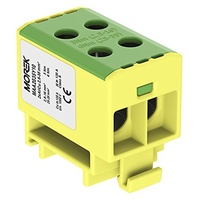 MOREK Verteilerblock f. Al/Cu geeignet 4x2,5-35mm2 gelb-grün 1pol. 1000V AC/DC Klemme isolert OTL 35-2 MAA2035Y10 Morek 4054