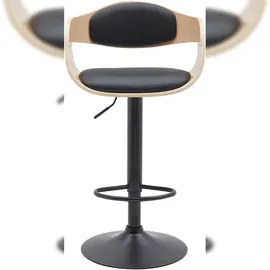 CLP Barhocker 2er Set mit Lehne Kingston, Barstühle gepolstert mit Kunstleder oder Stoffbezug, Tresenstühle höhenverstellbar