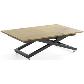 WFL GROUP Axen Braun Eiche 120-160 x 80 x 38-75 cm