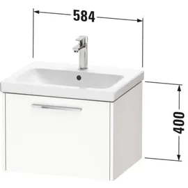 Duravit Waschtischunterschrank D-Code 58,4x40x46cm, 1 Ausz., Tau ma, Gr. chrom
