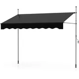 RELAX4LIFE Klemmmarkise, Markise Balkon ohne Bohren, mit Handkurbel, Balkonmarkise UV-beständig, höhenverstellbar, wasserabweisend, Sonnenschutz, für Balkon, Terrasse, Garten (Beige,250x180cm)