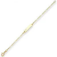 Schmuck Krone Goldarmband 1,9mm Id-Armband Figarokette diamantiert Herz 585 Gelbgold 13cm, Gold 585 goldfarben