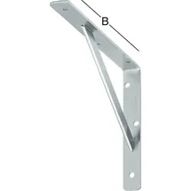 Vormann Stegkonsole Stahl L.300mm H.200mm B.30mm S.4mm silber Trgf.300kg