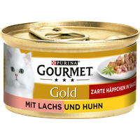 Gourmet Gold Zarte Häppchen in Sauce mit Lachs & Huhn - 85.0 g