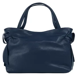 Samantha look Henkeltasche SAMANTHA LOOK, Damen, Gr. B/H/T: 33cm x 23cm x 12cm onesize, blau, Leder, leicht glänzend, unifarben, Taschen, echt Leder, Made in Italy