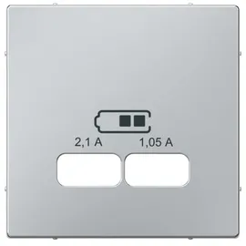 Merten Zentralplatte für USB Ladestation-Einsatz, System M, aluminium,