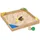 Relaxdays Holzsandkasten quadratische Buddelkiste mit Ecksitzen Gelb/Grün/Braun