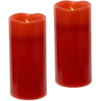 Flair Flower LED Kerzen 2er Set 12,5 cm 5,5 cm rot