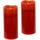 Flair Flower LED Kerzen 2er Set 12,5 cm 5,5 cm rot