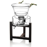 PAYNAN Kreative Glas-Teekanne Haushalt Glas Blume Teekanne Lazy Semi Automatik Teetasse Teeset