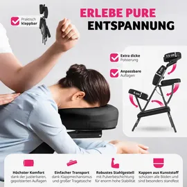 Tectake Massagestuhl aus Kunstleder - schwarz